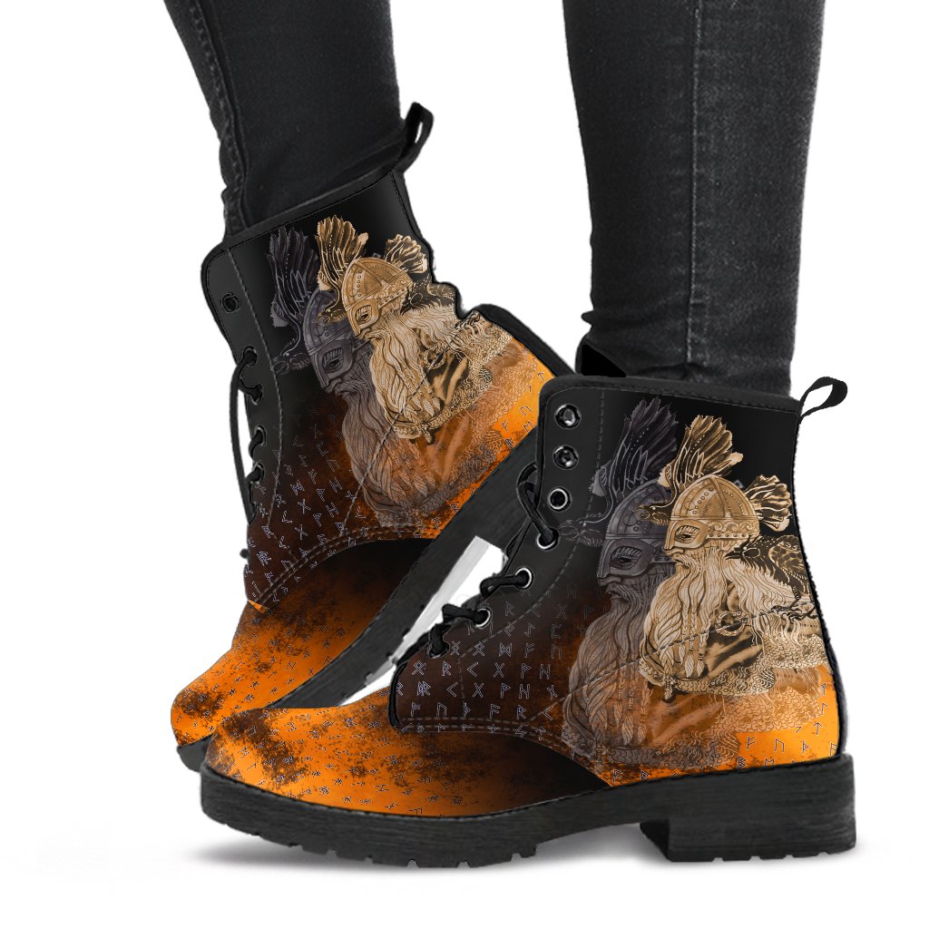 Viking Leather Boots Odin Raven Viking Gold RLT12