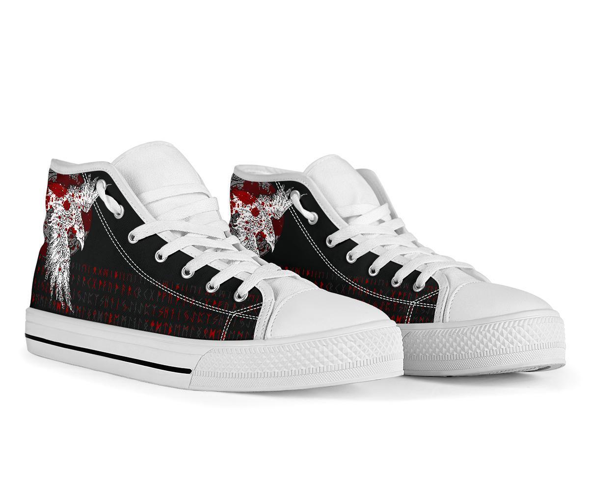 Viking High Top Shoes Mystical Raven Tattoo Blood RLT12