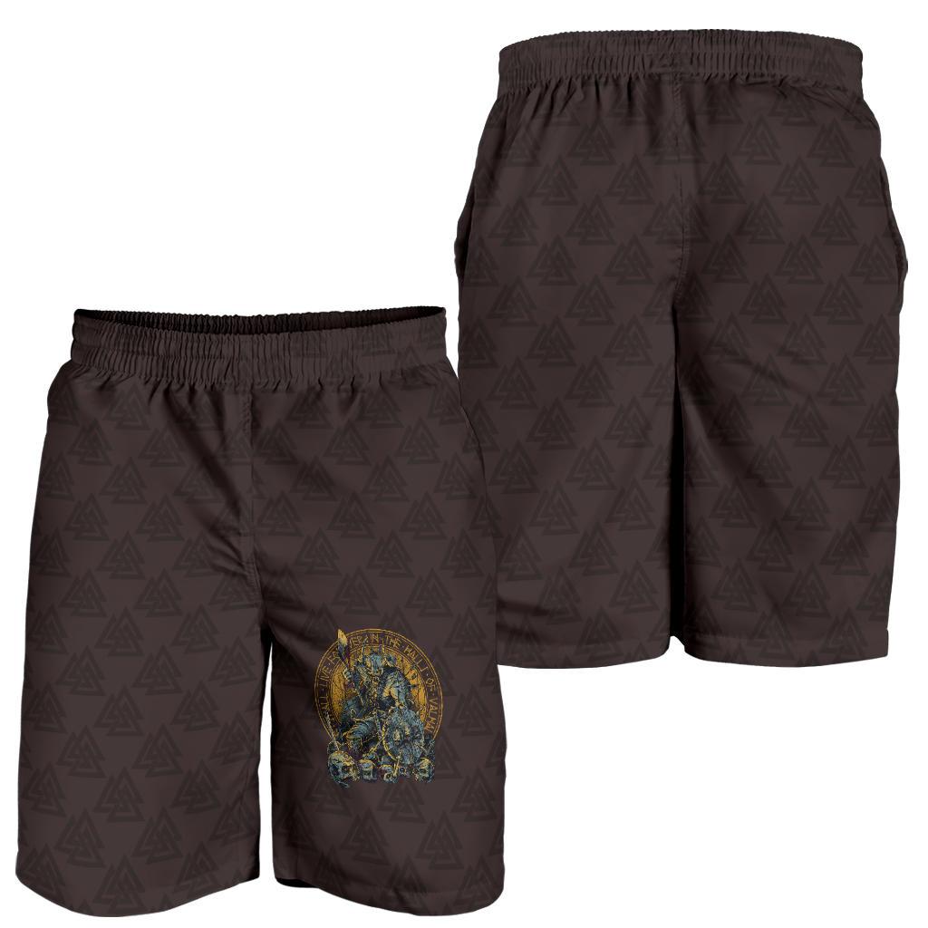 Viking Men's Shorts Warrior Viking Shield Skull RLT12