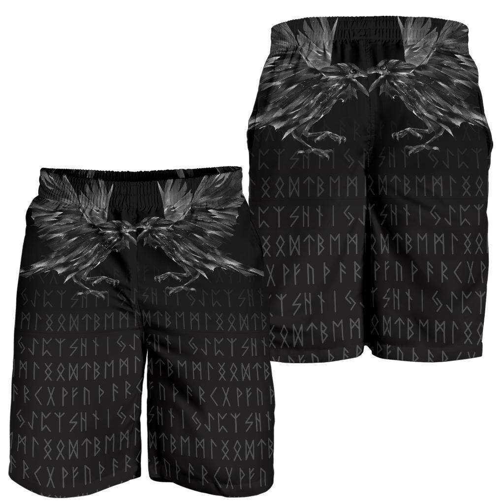 Viking Men's Shorts - Odin Huginn and Muninn Rune RLT12