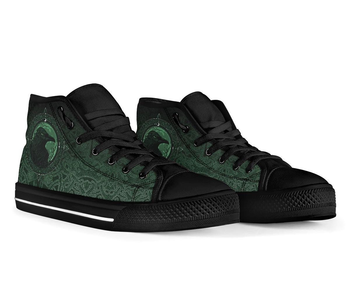 Viking High Top Shoes, Ethnic Odin Raven Green RLT12