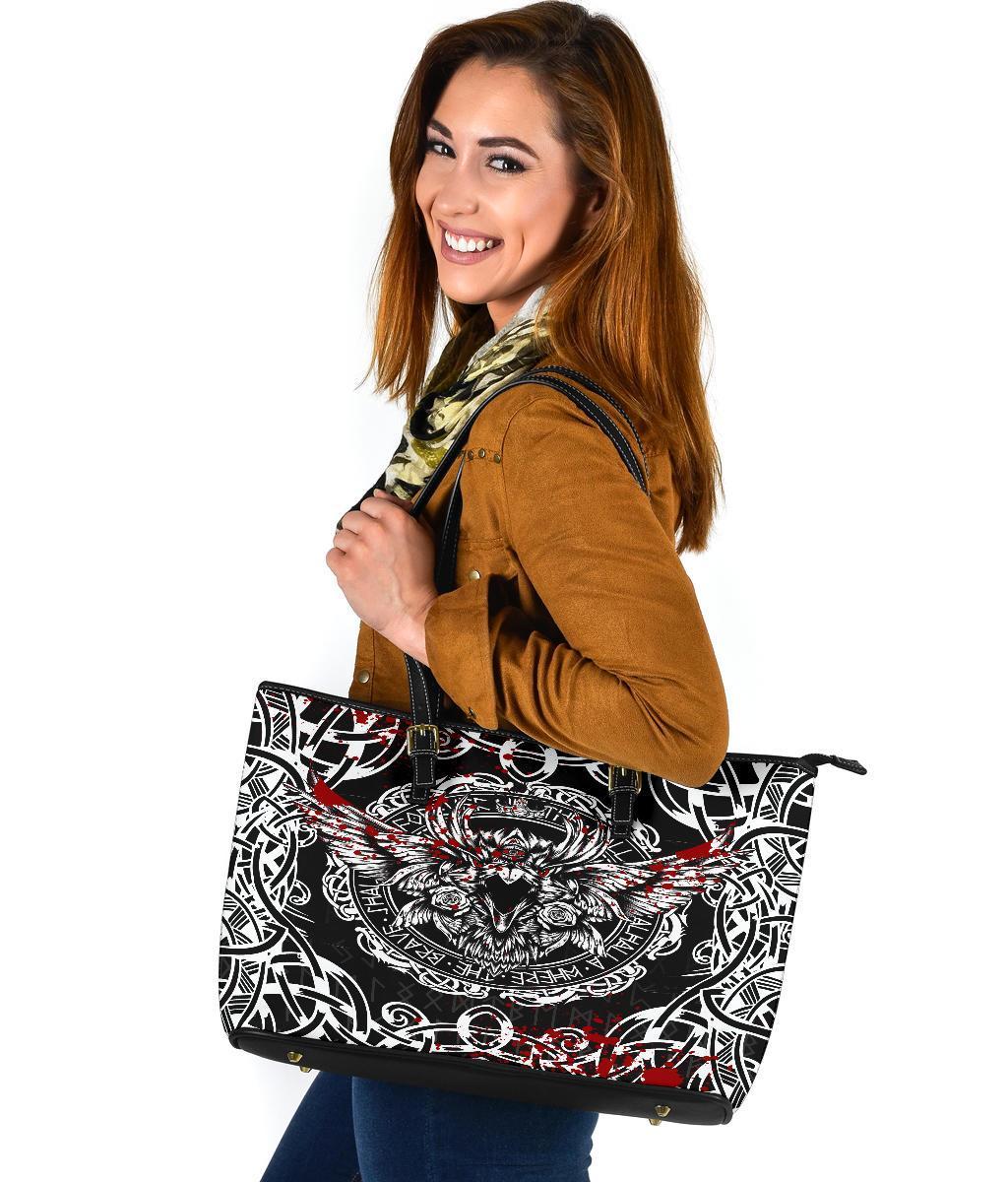 Viking Large Leather Tote, Raven Blood RLT12