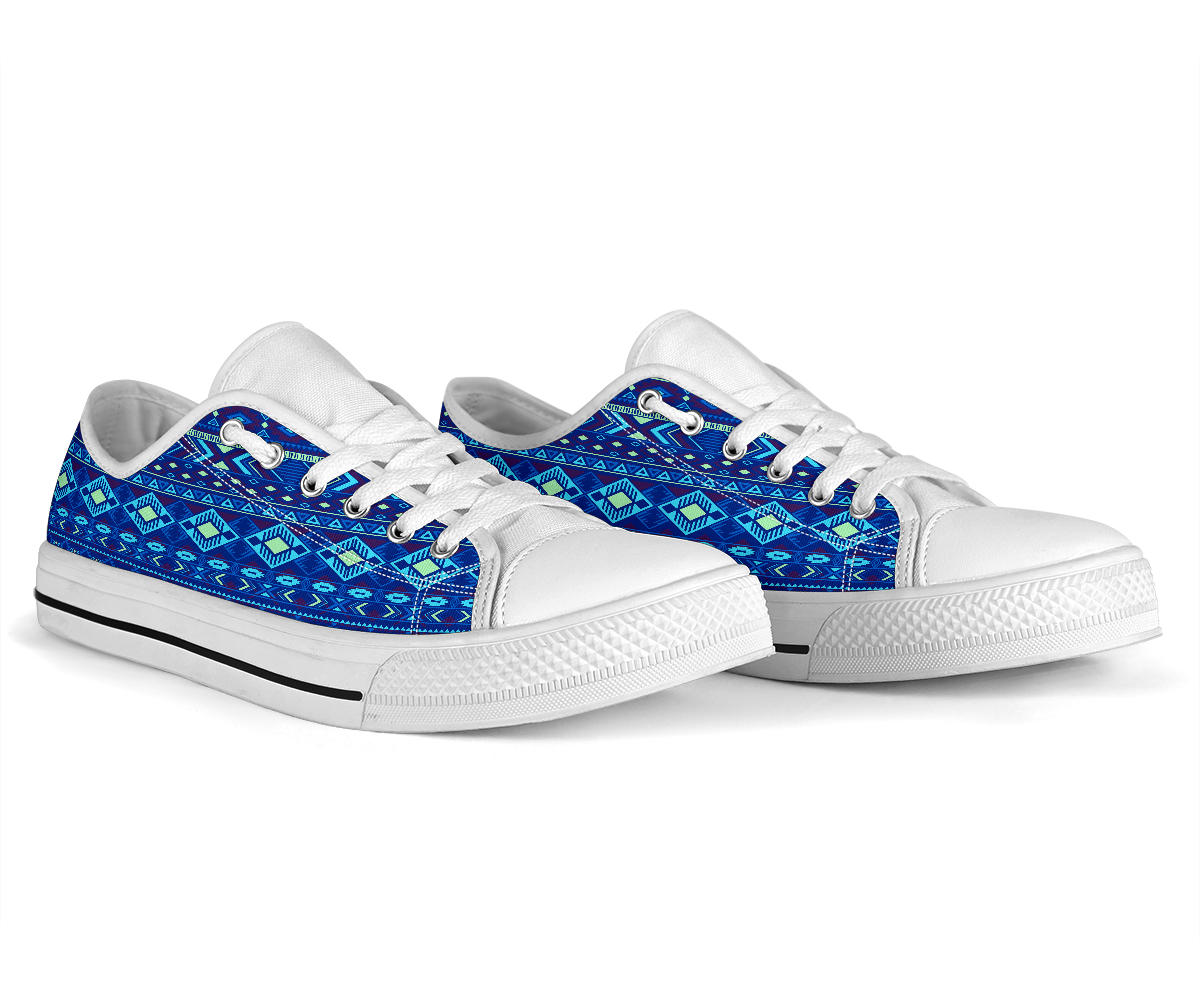 Navy Pattern Native American Low Tops LT10