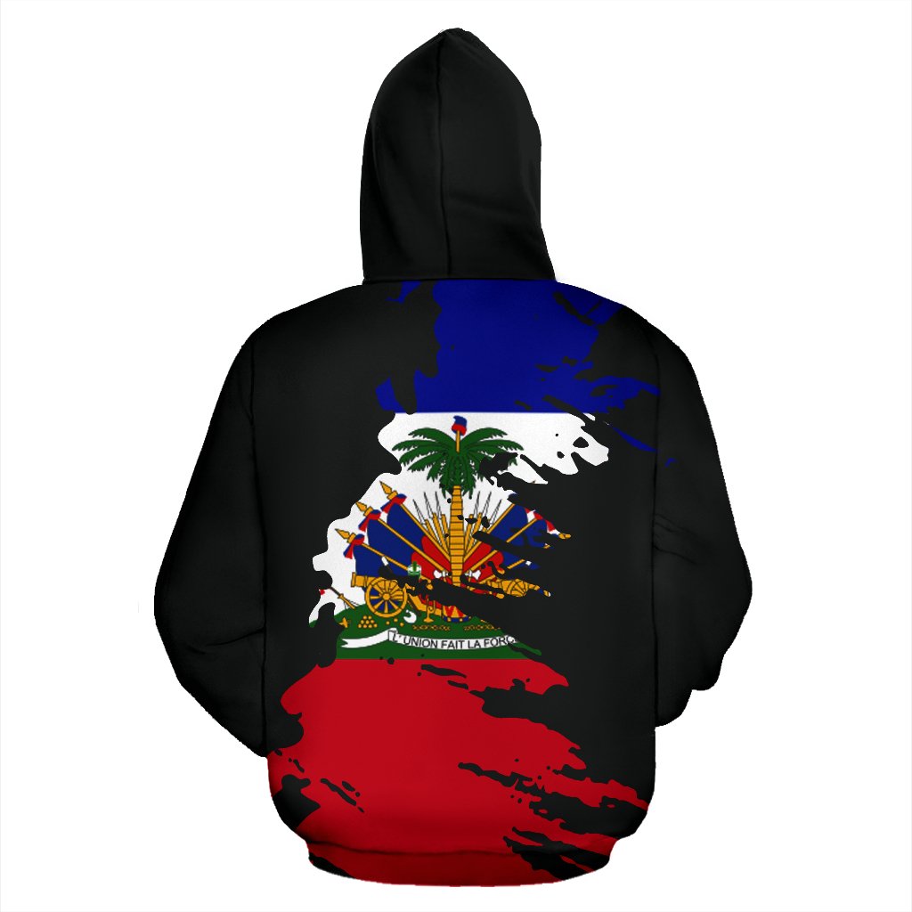 Haiti Flag Painting Zip Up Hoodie