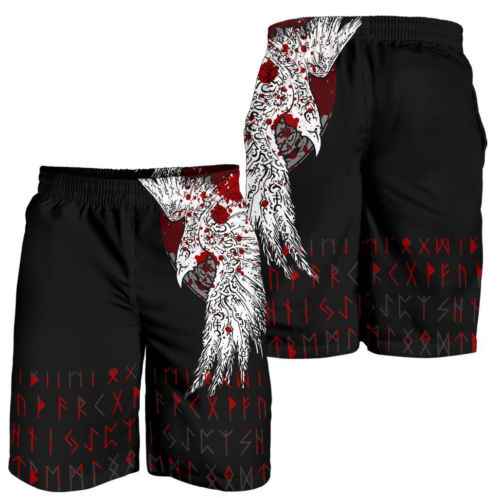 Custom Viking Men's Shorts - Mystical Raven Tattoo Blood RLT12