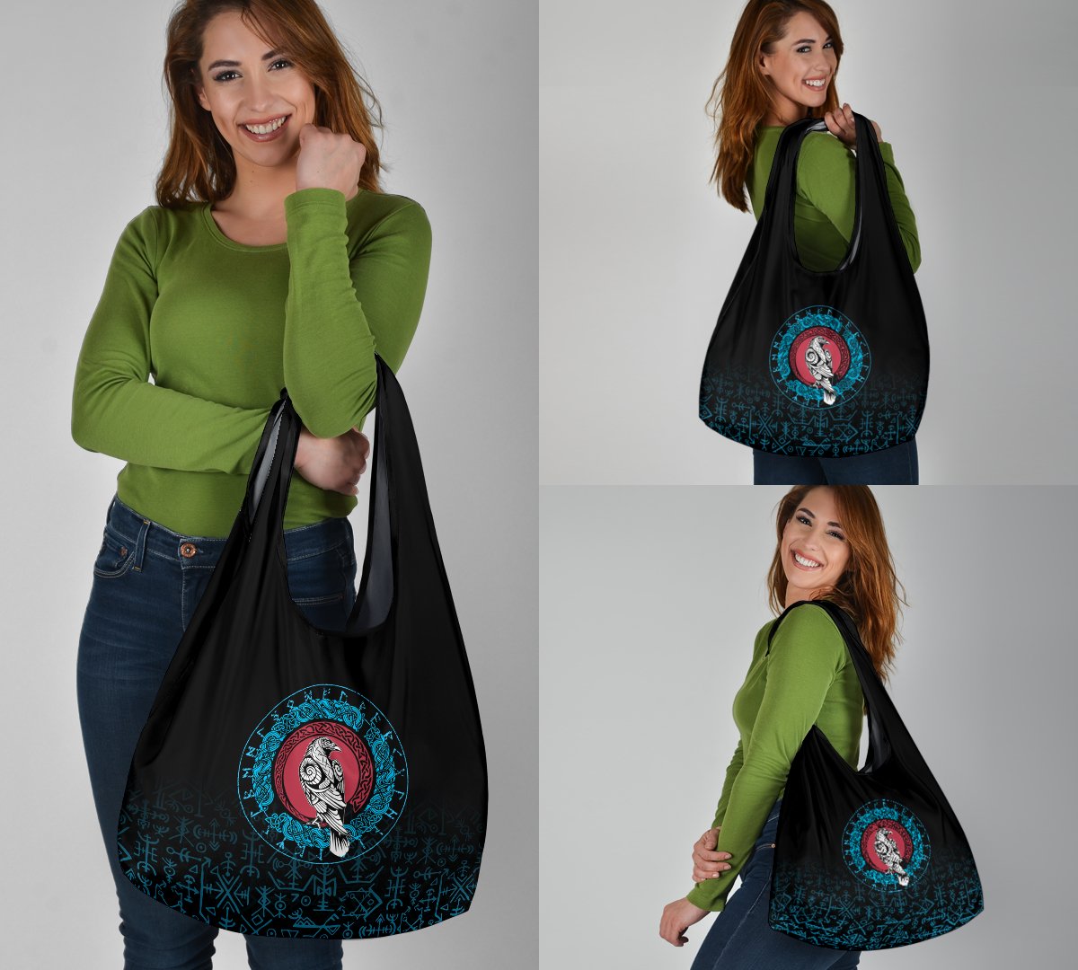 Viking Grocery Bag 3 Pack Raven Celtic Cyan RLT12