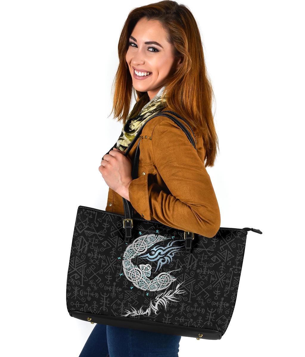 Viking Fenrir Wolf Large Leather Tote RLT12