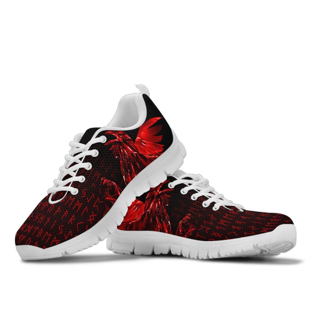 Viking Sneakers - The Raven Of Odin Rune, Red RLT12