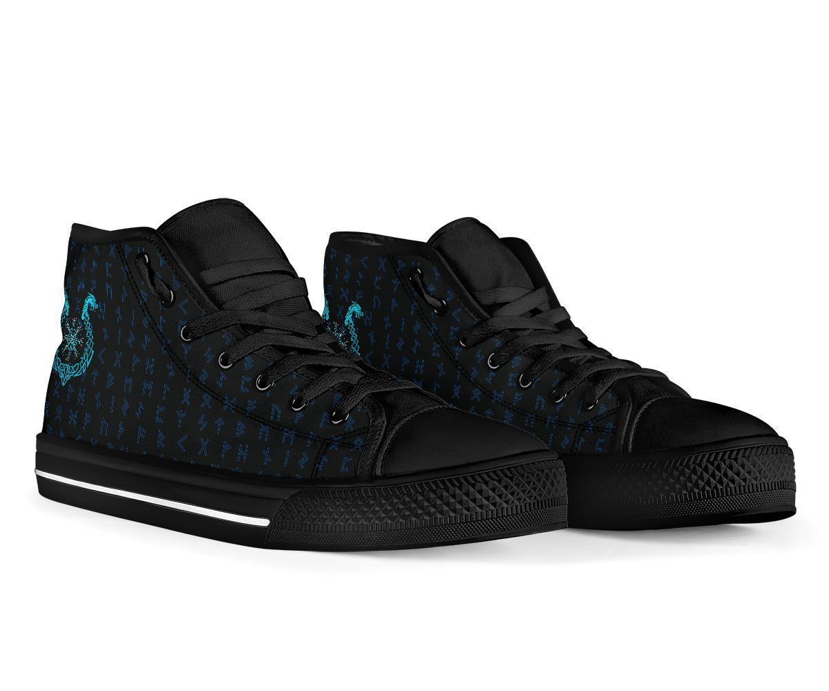 Viking High Top Shoes, Aegishjalmur Helm Of Awe Blue Edition Collection RLT12