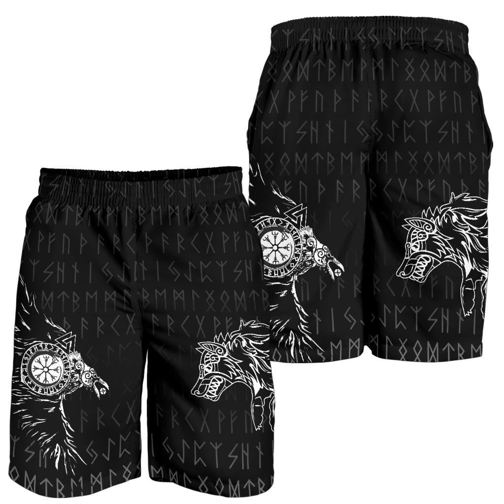 Viking Men's Shorts - Raven and Wolf Special Tattoo RLT12
