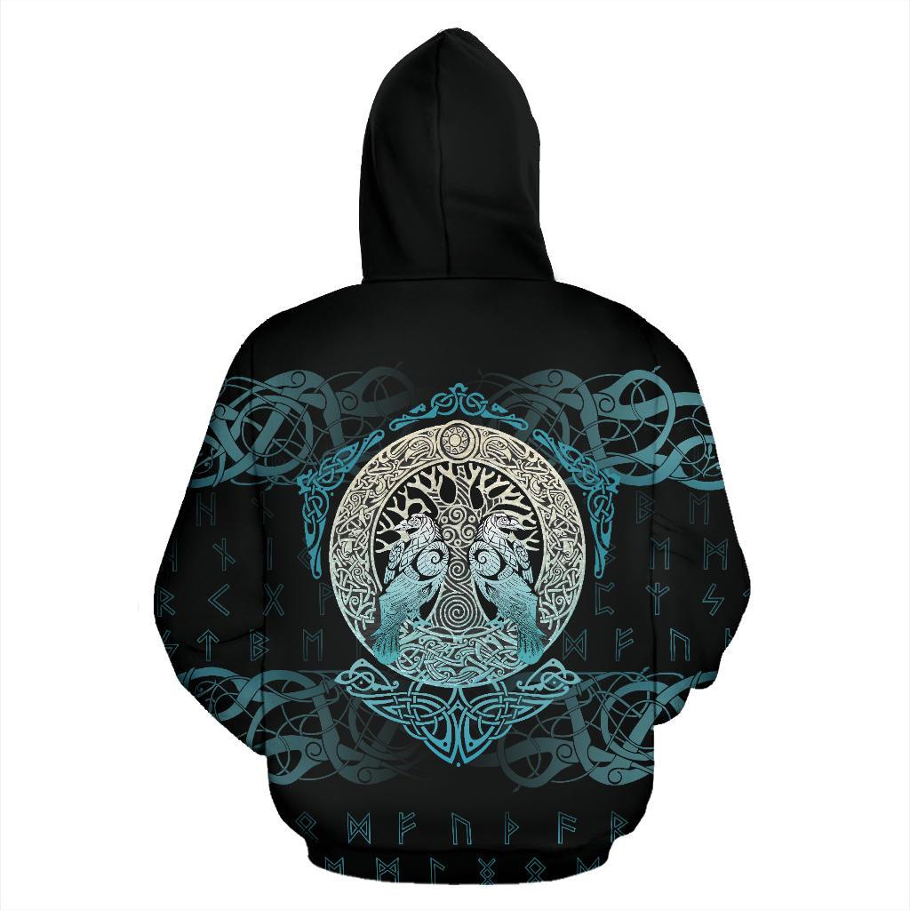 Viking Vikinghoodie Yggdrasil and Ravens Zip RLT12