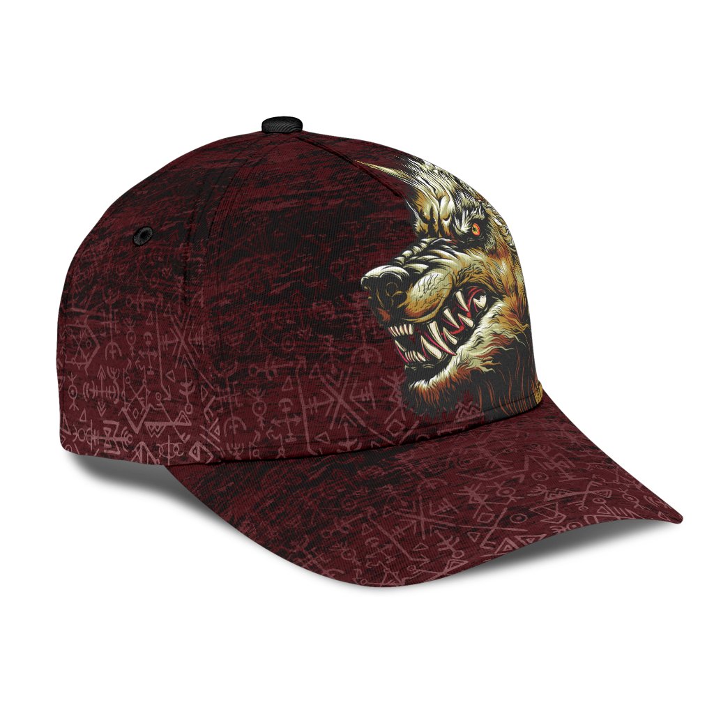 Viking Classic Cap Fenrir On The Blood Moon Background RLT12