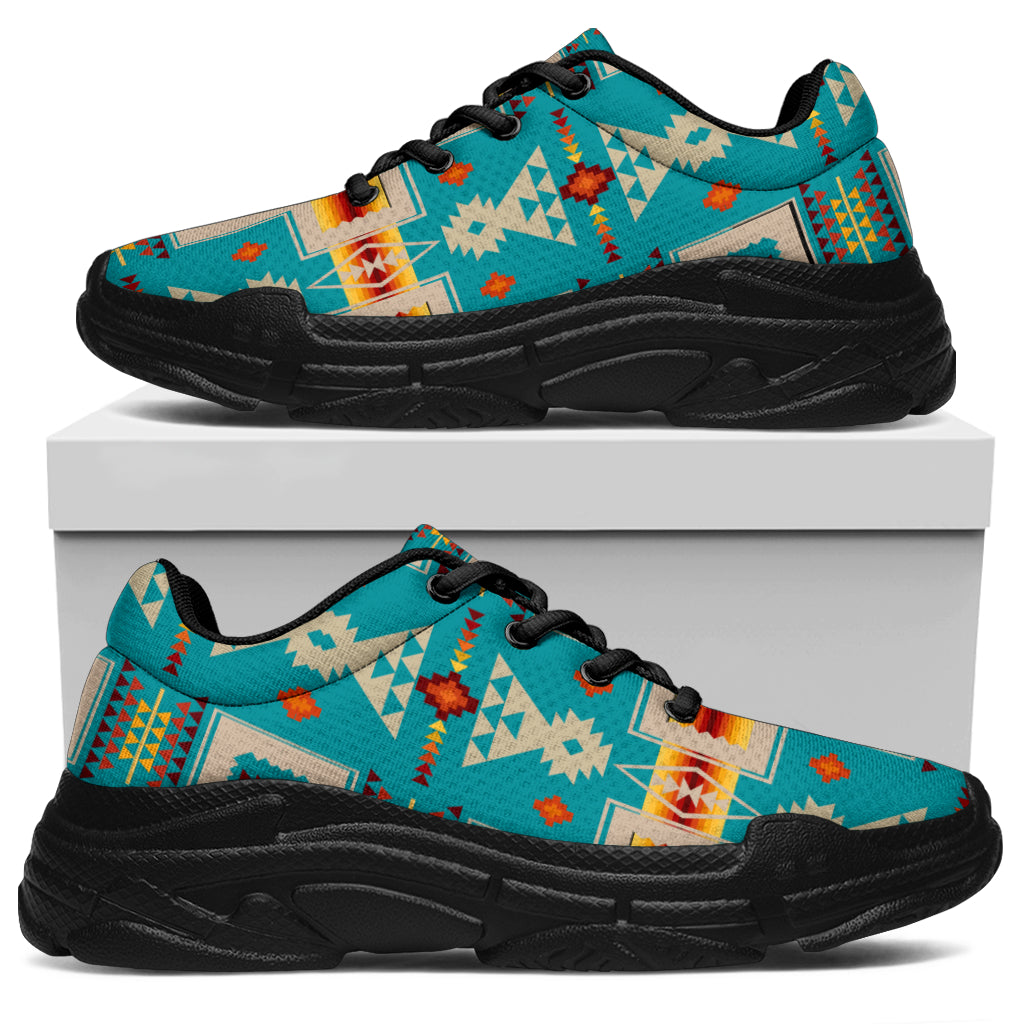 Turquoise Tribe Design Native American Chunky Sneakers LT10