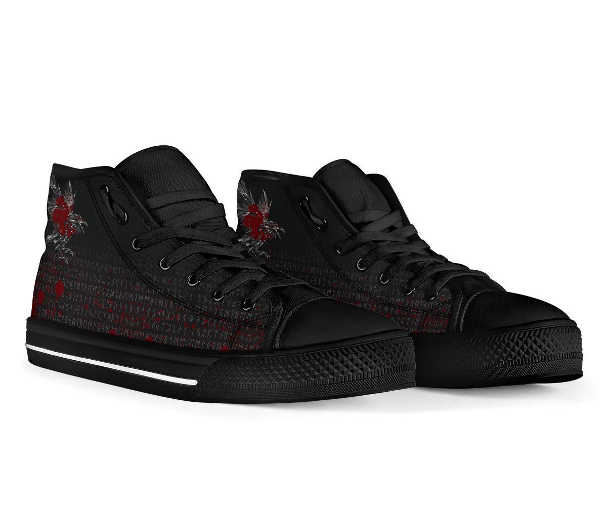 Viking High Top Shoes The Raven Of Odin Rune Blood RLT12