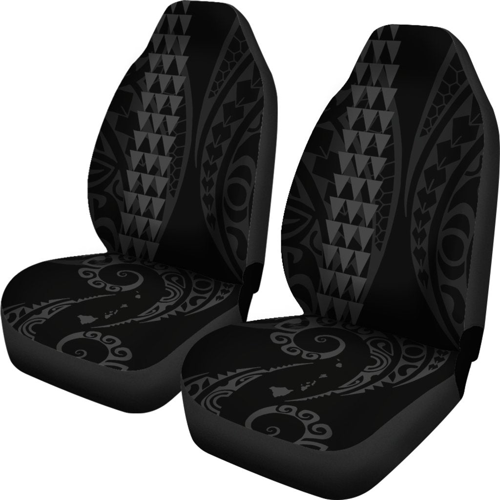 Hawaii Kakau Gray Polynesian Car Seat Covers