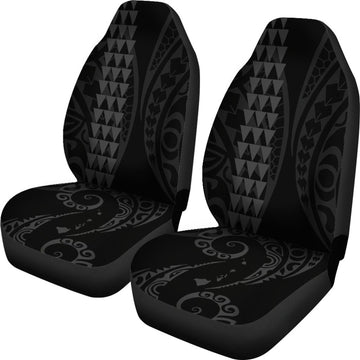 Hawaii Kakau Gray Polynesian Car Seat Covers