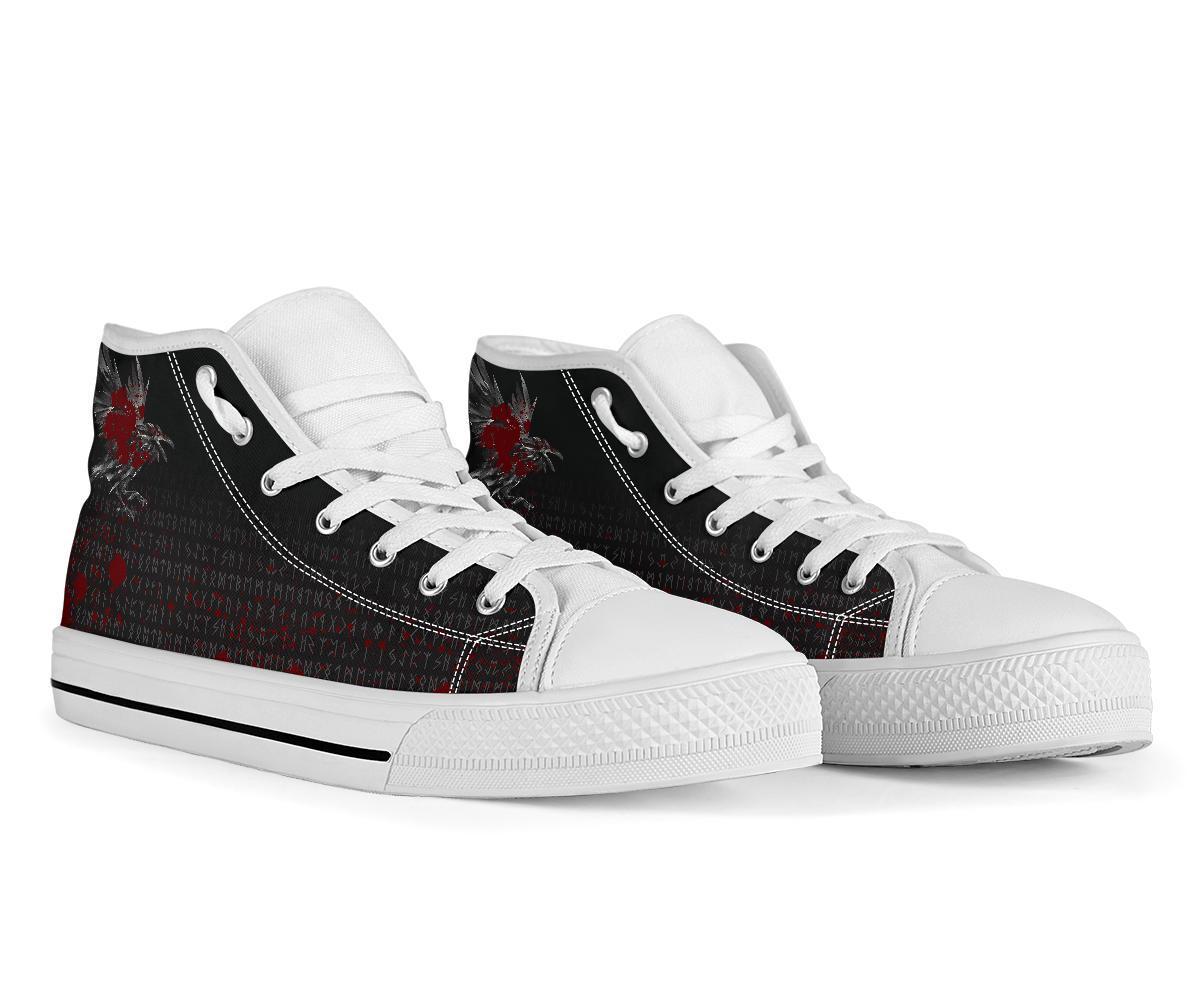 Viking High Top Shoes The Raven Of Odin Rune Blood RLT12