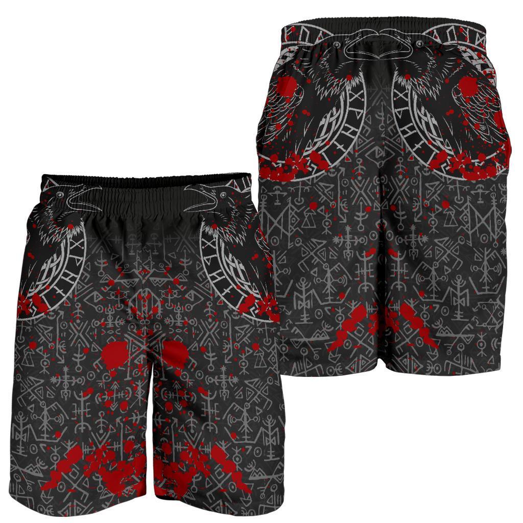 Viking Men's Shorts - Odin Raven Rune Futhark Blood RLT12