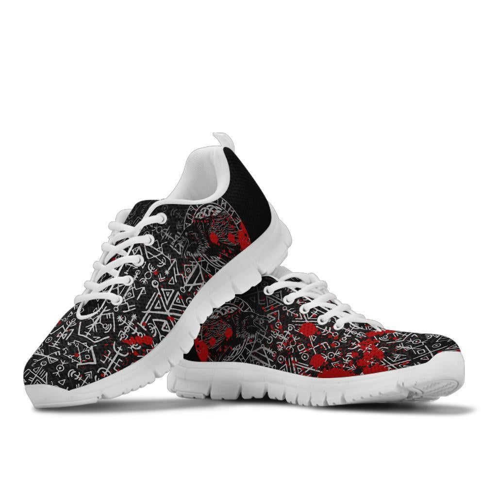 Viking Sneakers - Odin Raven Rune Futhark Blood RLT12