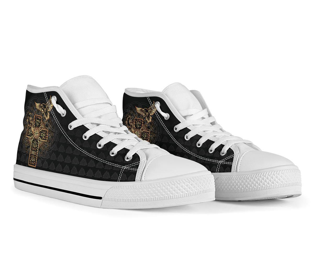 Viking High Top Shoes Odin's Celtic Raven Tattoo RLT12