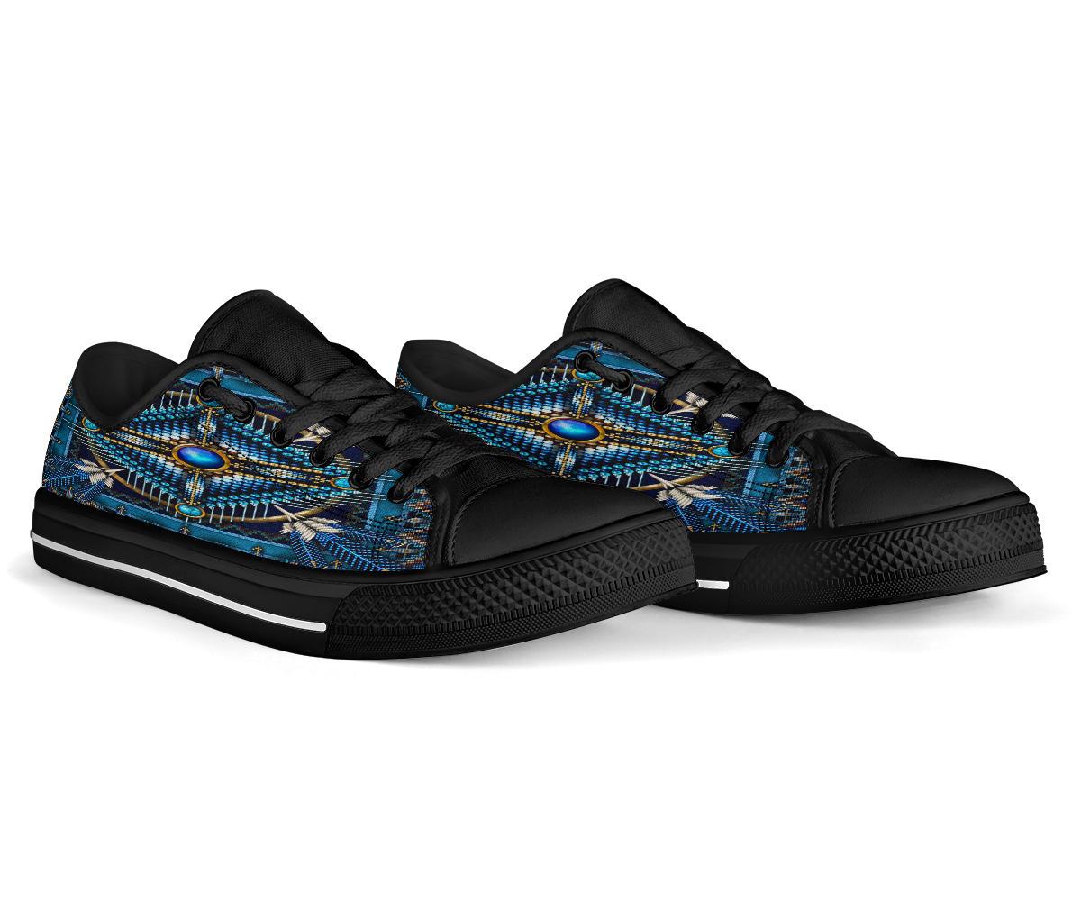Mandala Blue Native American Design Women's Low Top Canvas Shoes LT10