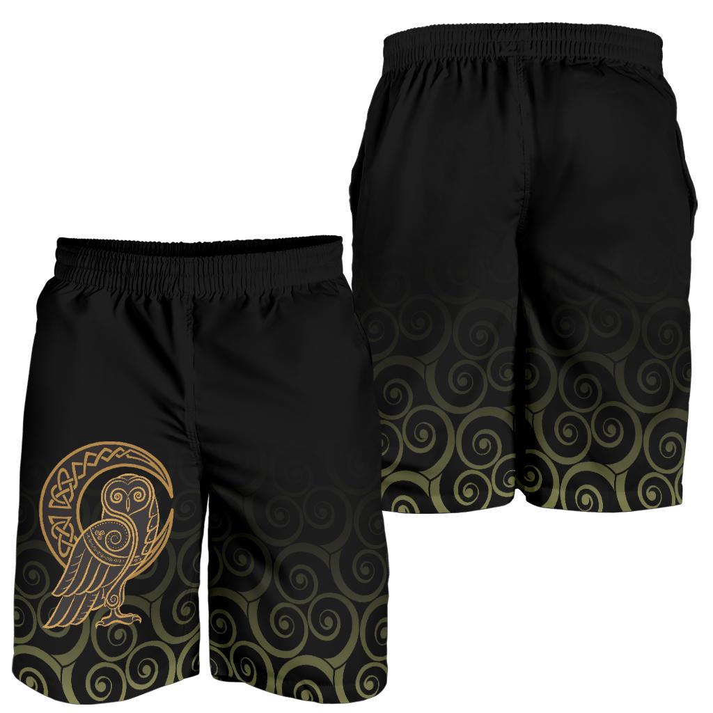 Viking Men's Shorts Owl Celtic On Triskels Background RLT12