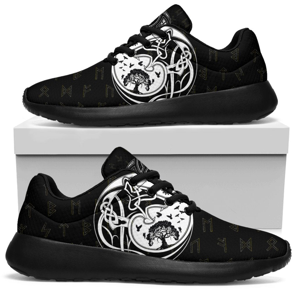 Viking Sporty Sneakers, Skoll and Hati Rune Tattoo RLT12