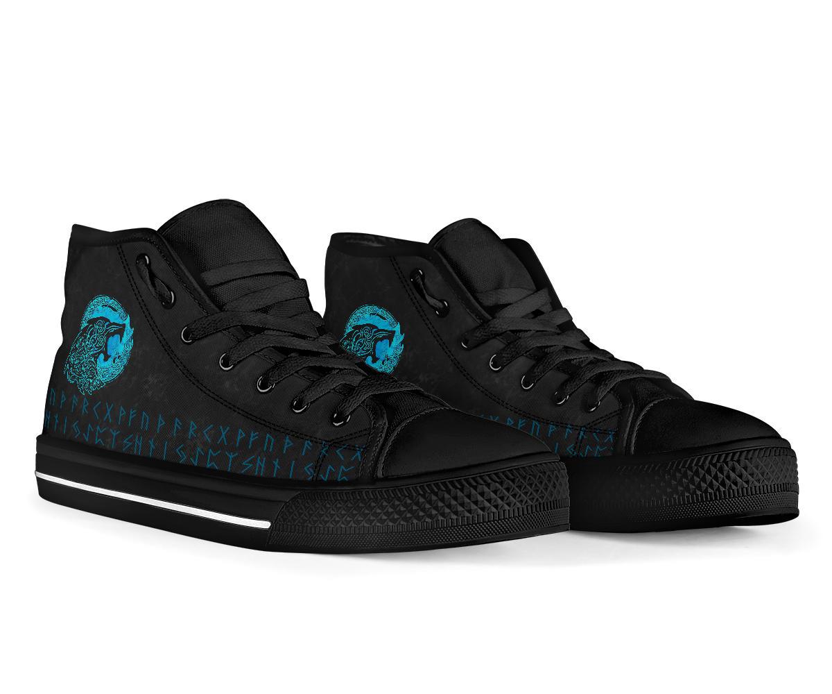 Viking High Top Shoes Fenrir Wolf Cyan RLT12