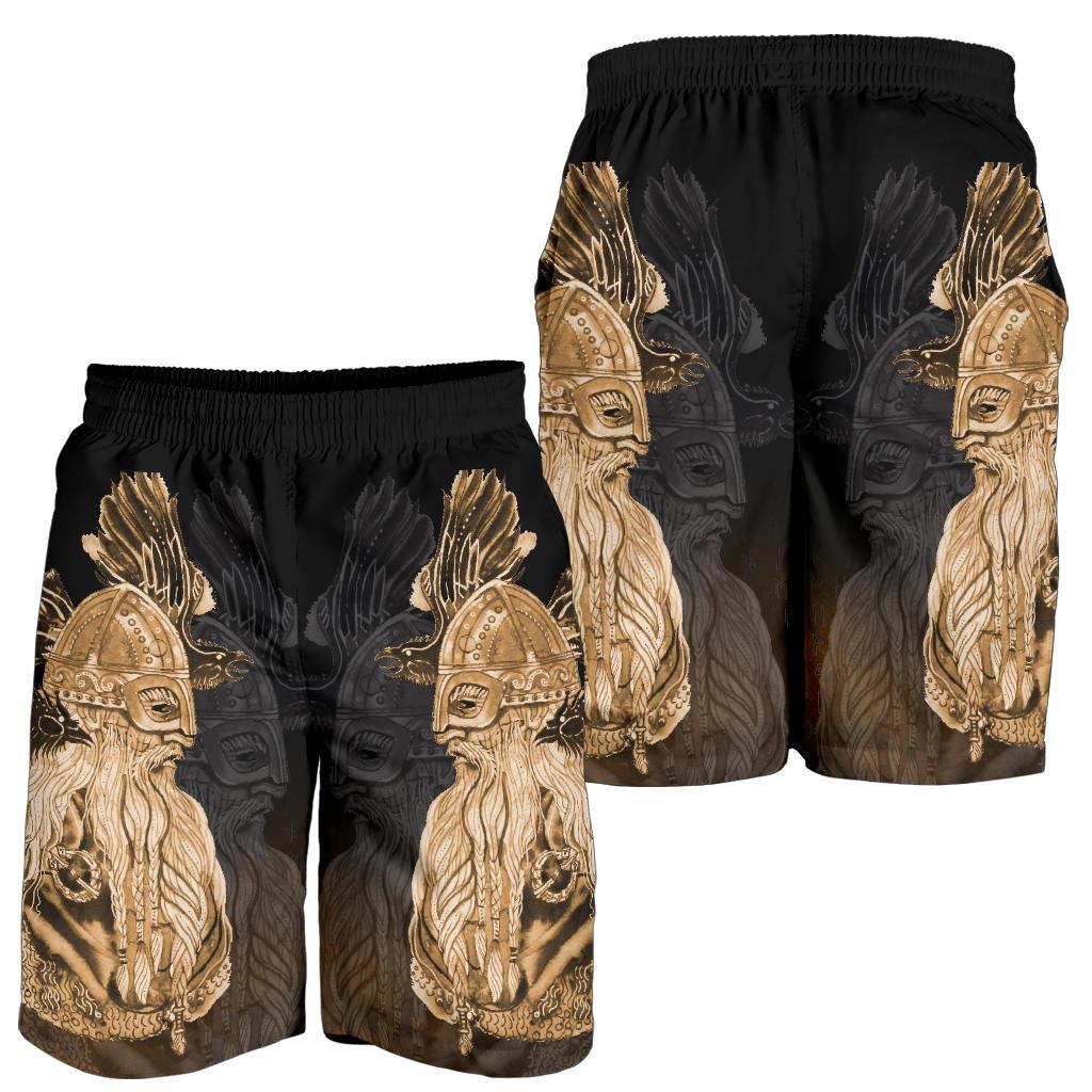 Viking All Over Print Men's Shorts Odin Raven Viking Gold RLT12
