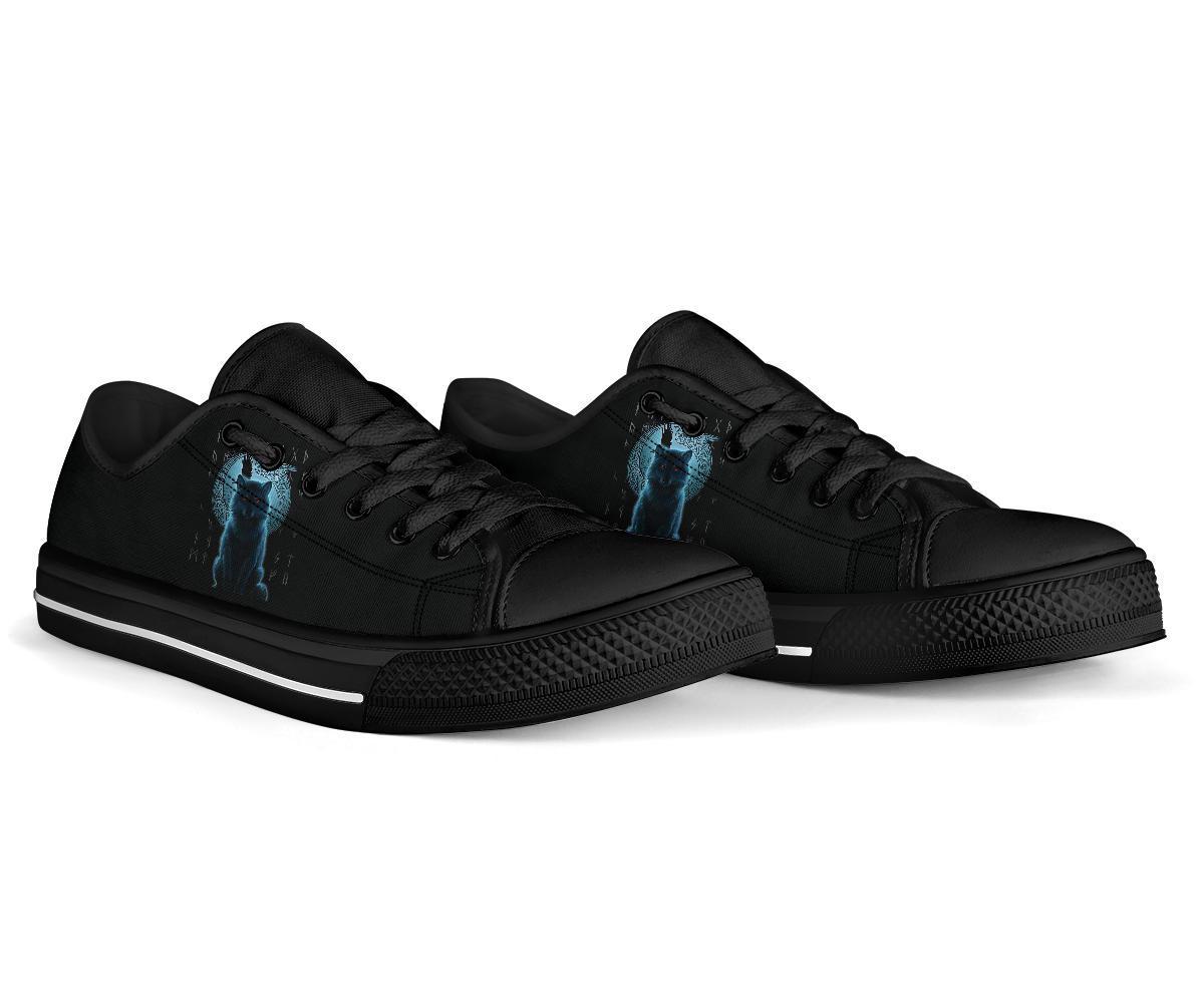Viking Low Top Shoes, Fenrir Viking Wolf and Moon RLT12