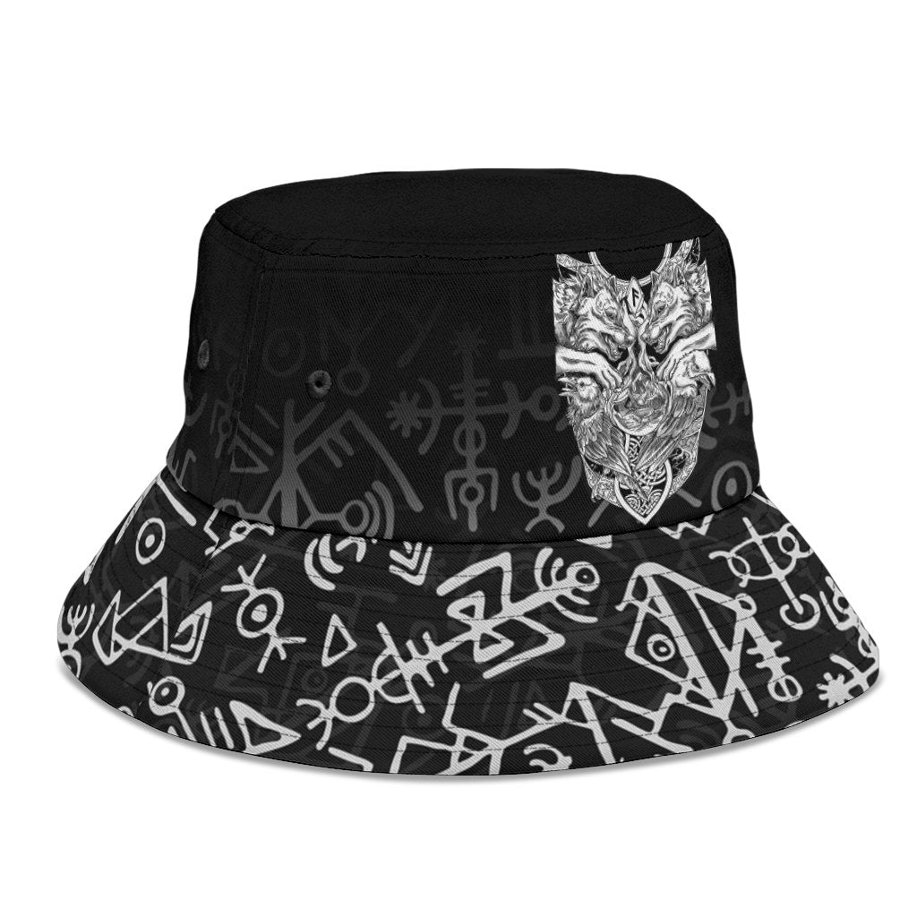 Viking Bucket Hat Wolf and Raven Special RLT12