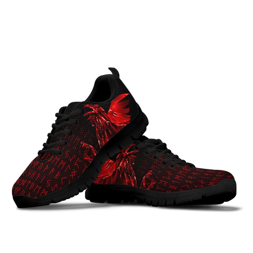 Viking Sneakers - The Raven Of Odin Rune, Red RLT12