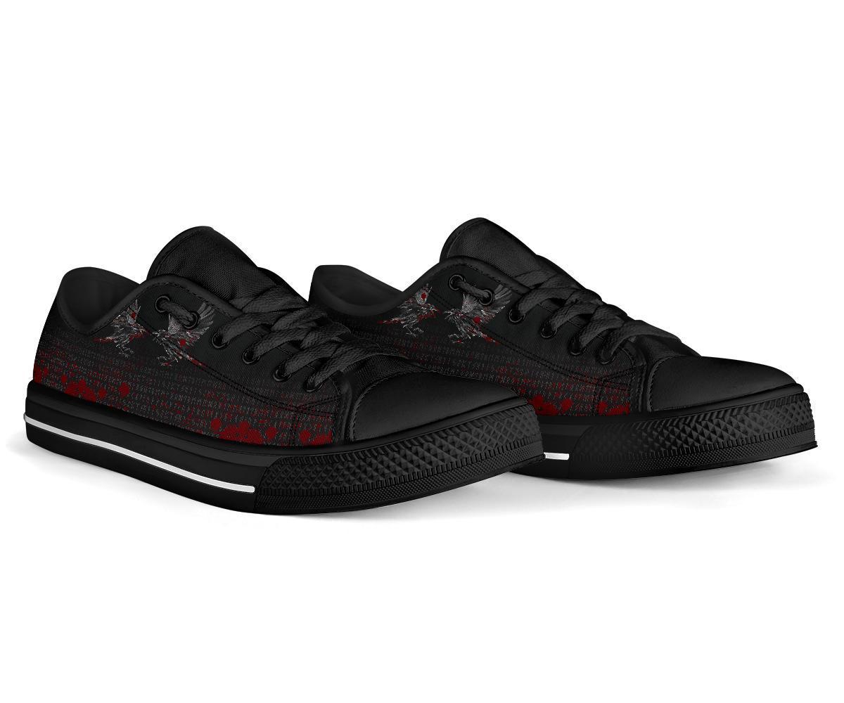 Viking Low Top Shoes Odin Huginn and Muninn Rune Blood RLT12