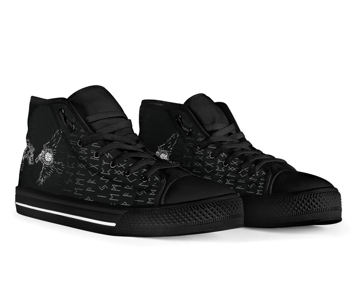 Viking High Top Shoes Raven and Wolf Special Tattoo RLT12