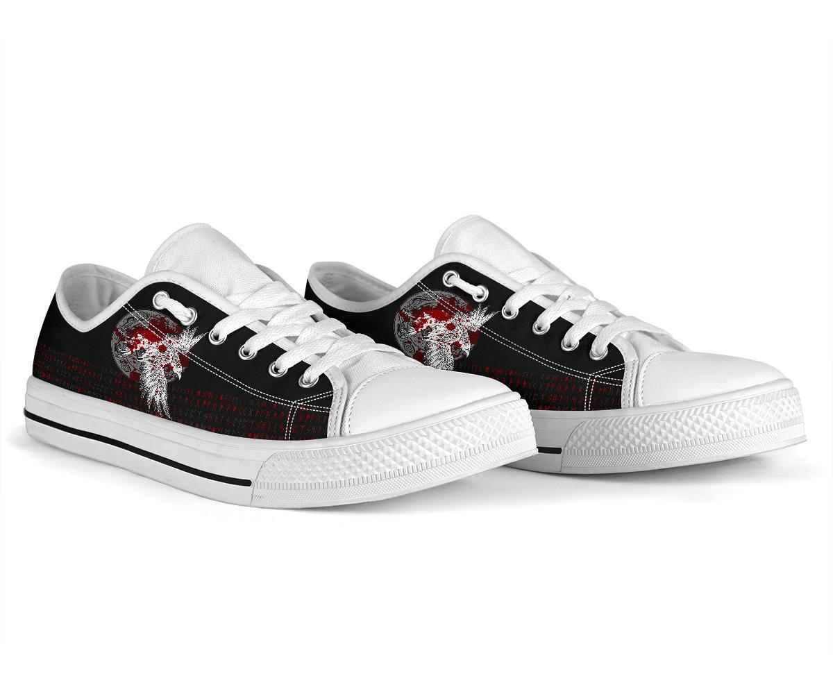 Viking Low Top Shoes Mystical Raven Tattoo Blood RLT12