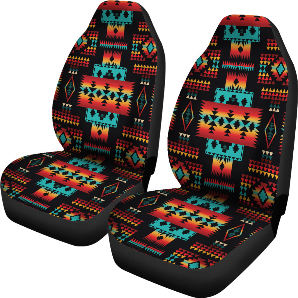Black Native Tribes Pattern Native American Car Seat Covers LT10