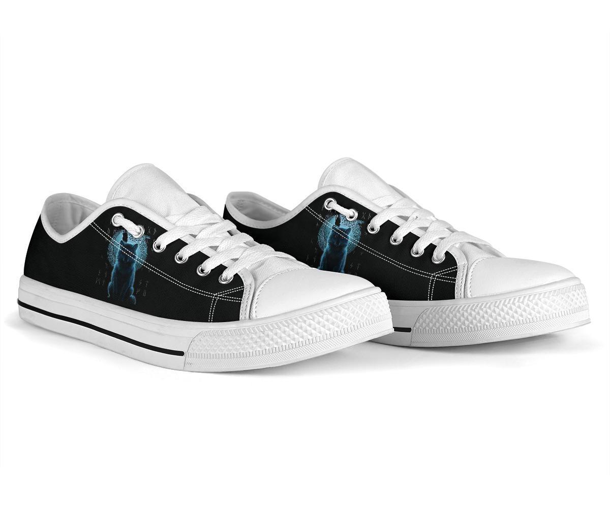 Viking Low Top Shoes, Fenrir Viking Wolf and Moon RLT12