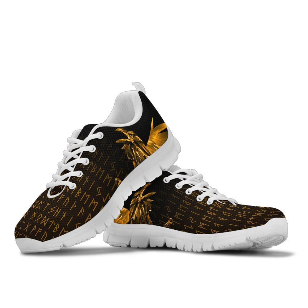 Viking Sneakers - The Raven Of Odin Rune, Gold RLT12