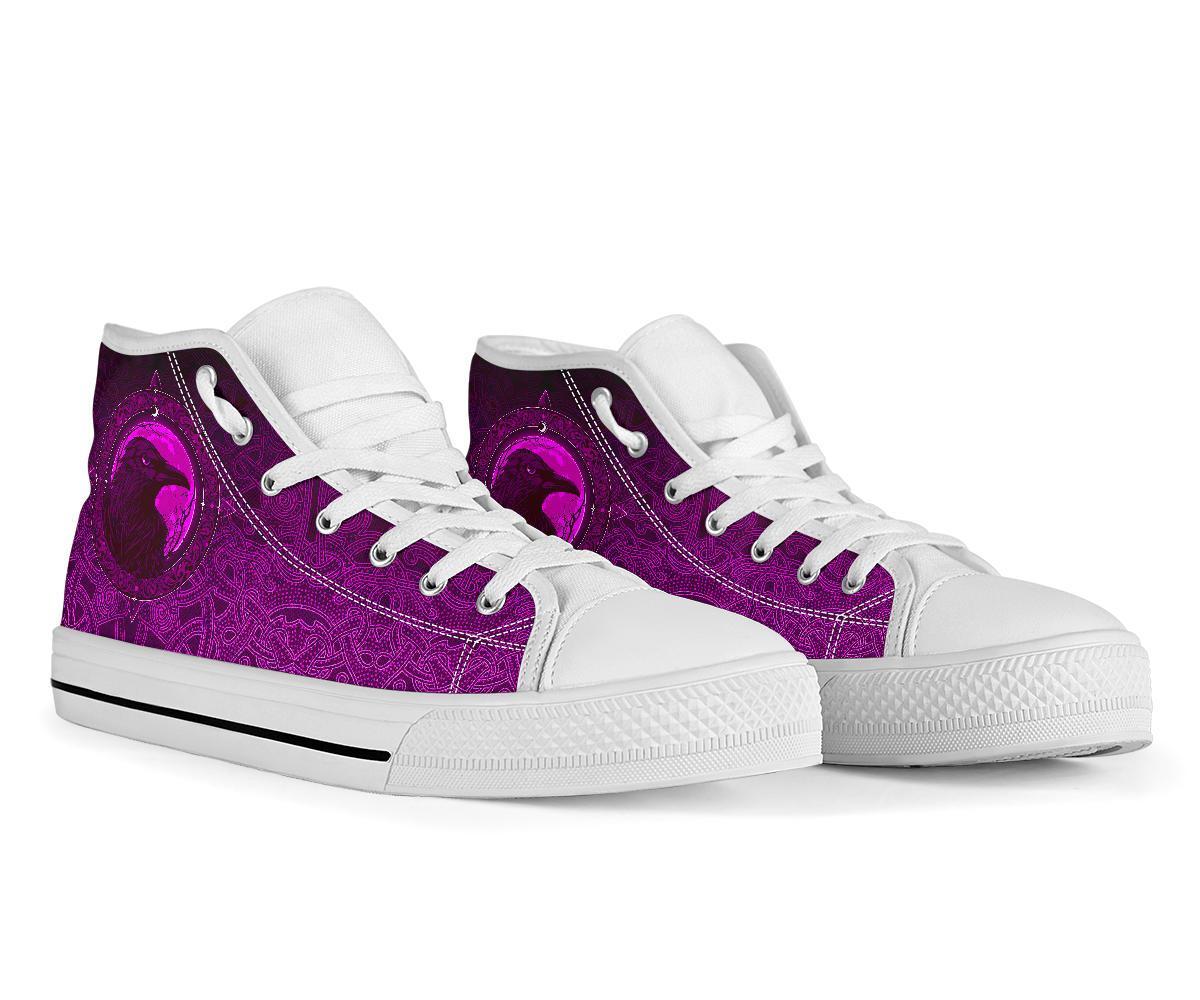 Viking High Top Shoes, Ethnic Odin Raven Pink RLT12