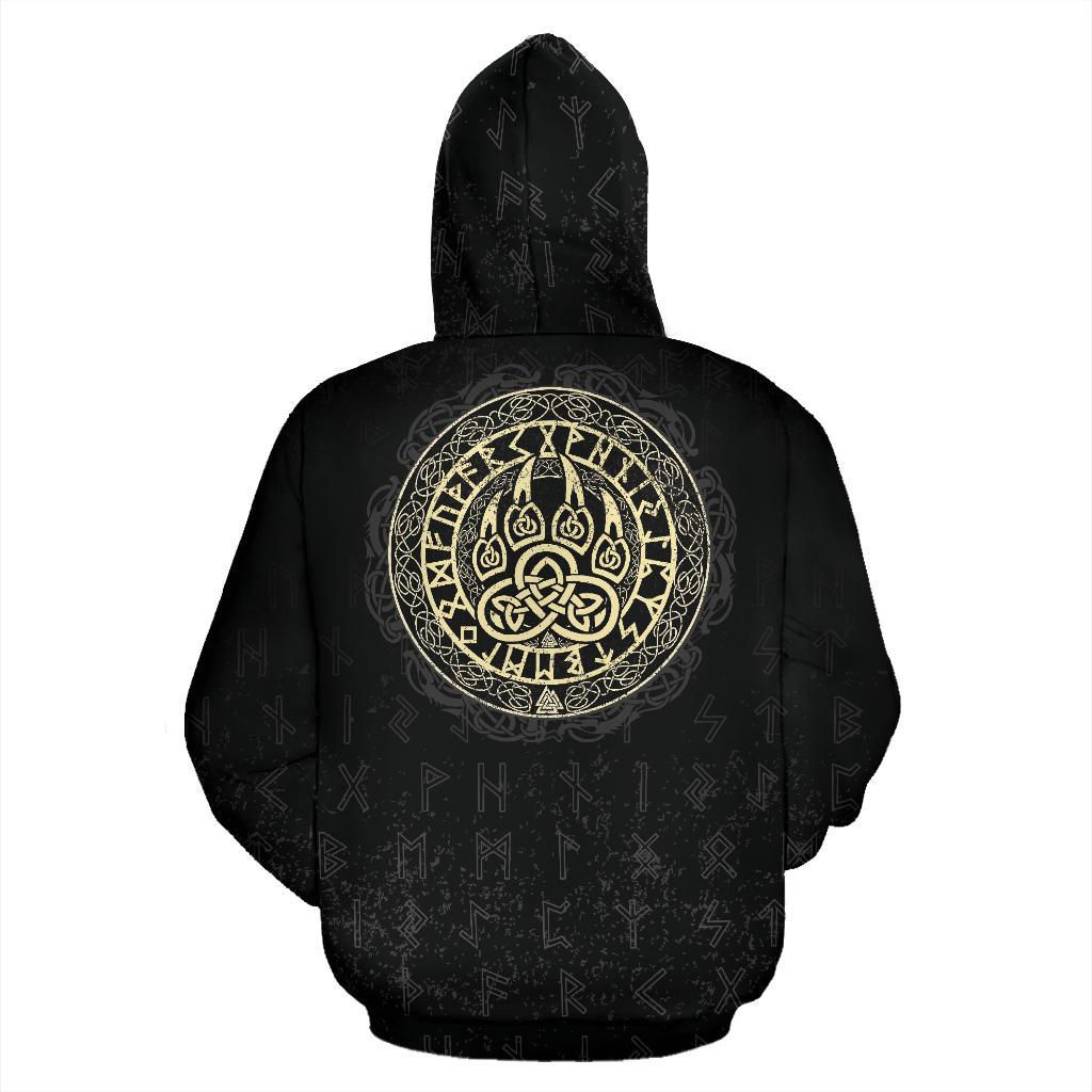 Viking Pullover Hoodie - Odin Wolf RLT12