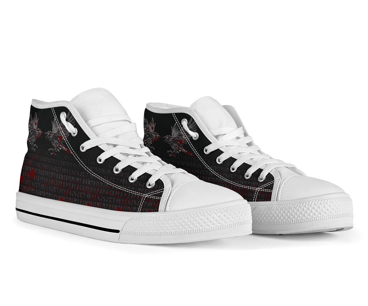 Viking High Top Shoes Odin Huginn and Muninn Rune Blood RLT12