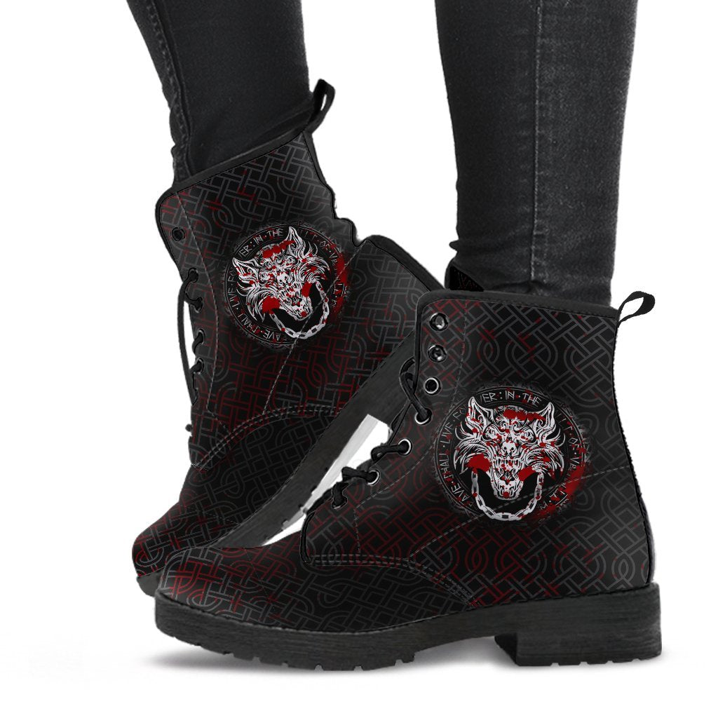 Viking Leather Boots Fenrir Viking Blood 3D RLT12