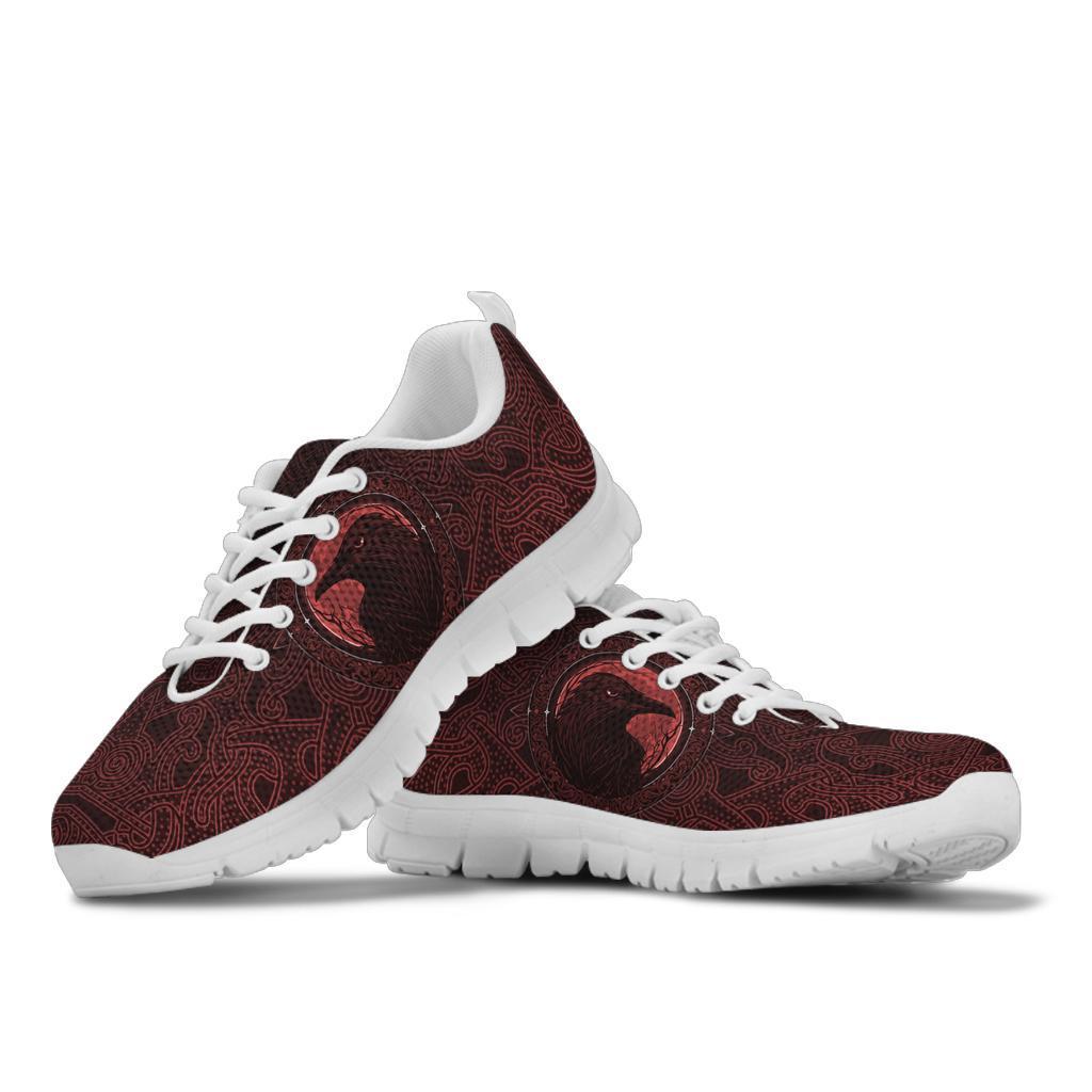 Viking Sneakers, Ethnic Odin Raven Red RLT12