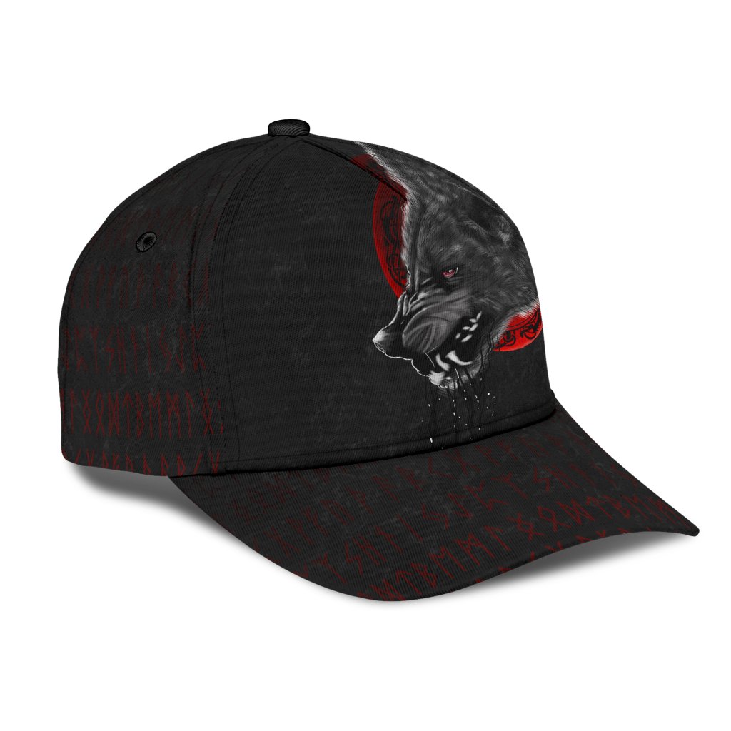 Viking Classic Cap Wolf and Blood Moon RLT12