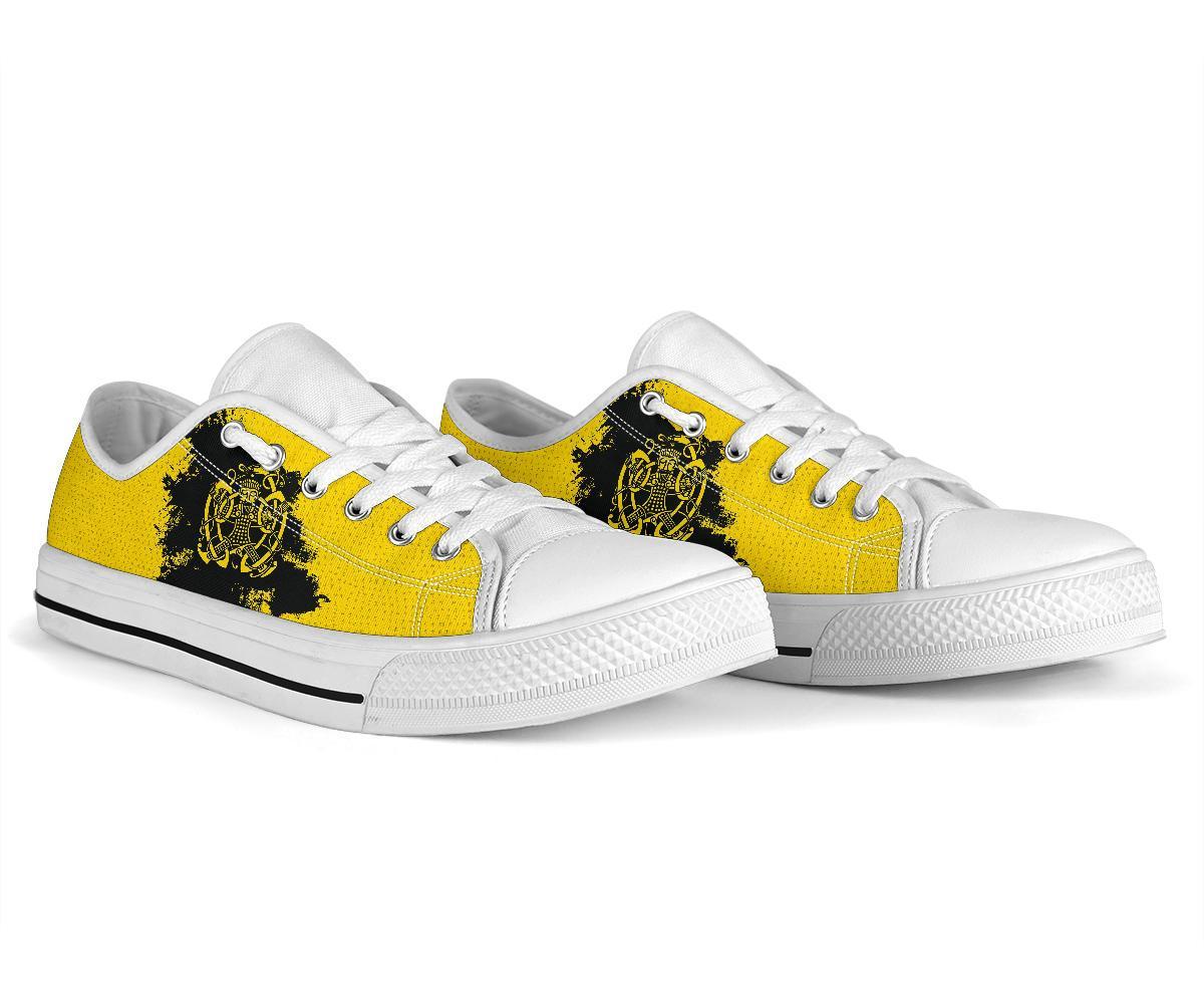 Viking Low Top Shoes, Loki Bound Triskele Rune Gold RLT12