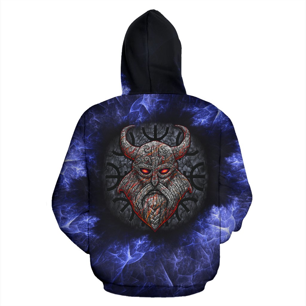 Viking Pullover Hoodie - Stone Vikings With A Horned Helmet RLT12