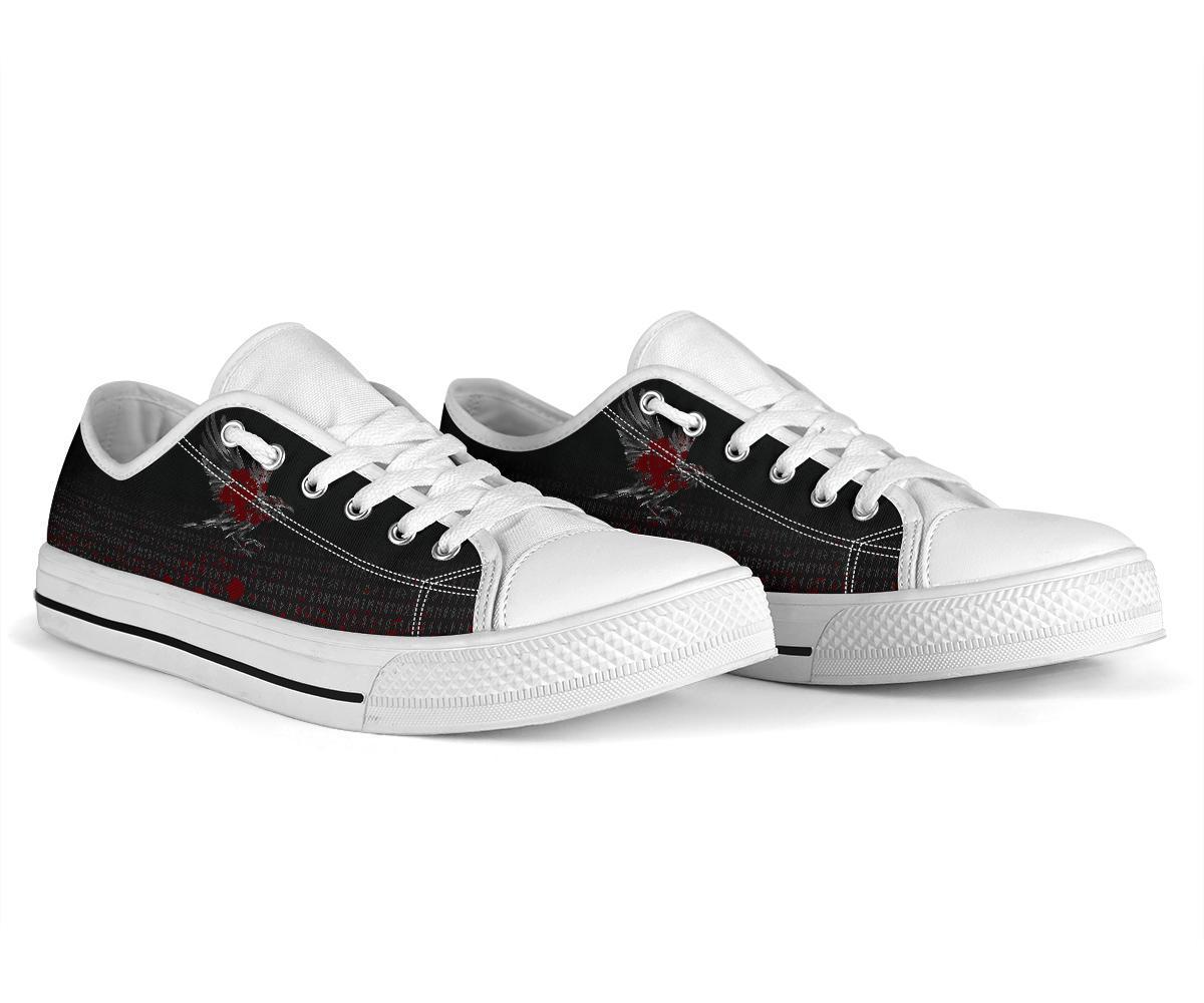 Viking Low Top Shoes The Raven Of Odin Rune Blood RLT12