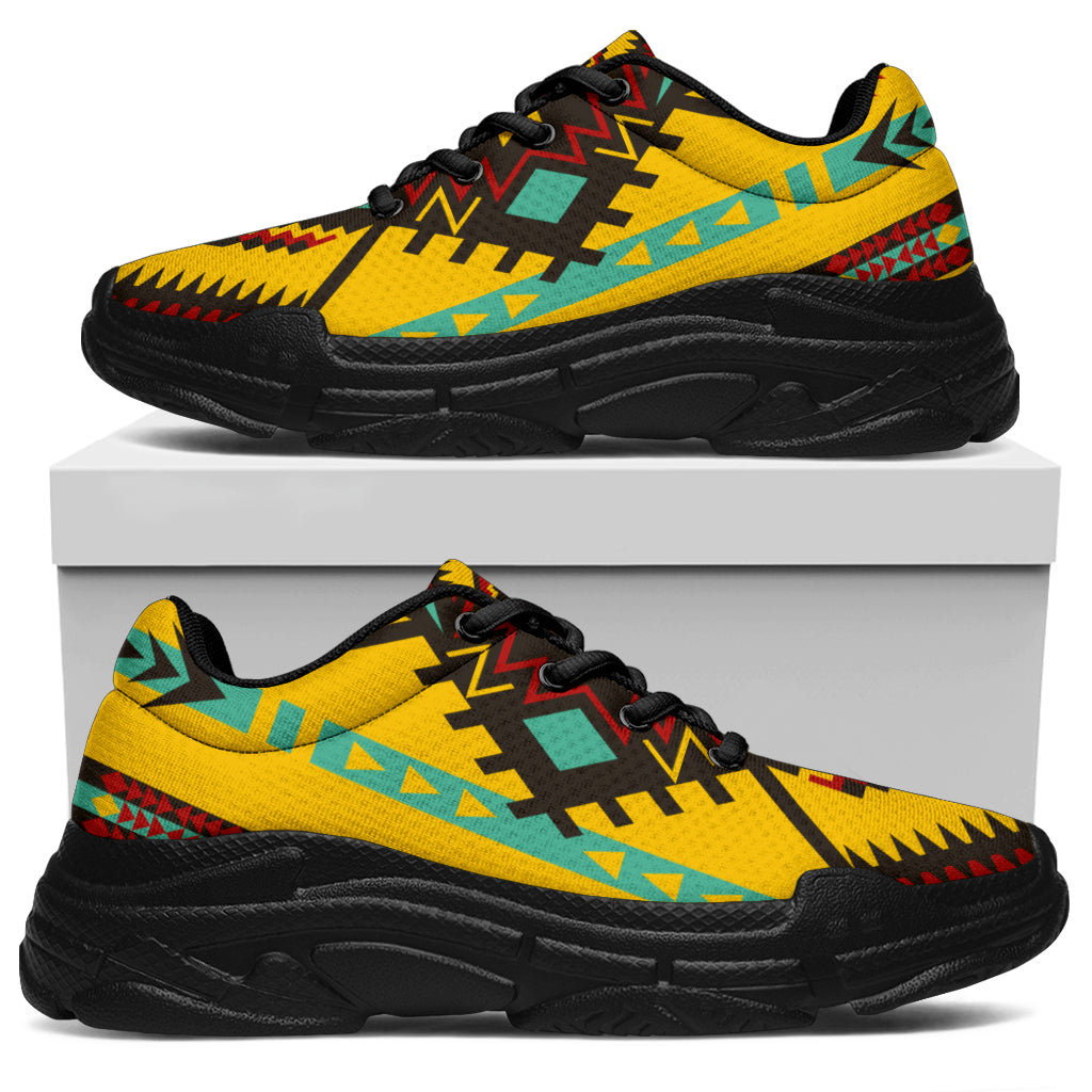 Native American Abstract Geometric Ornament Chunky Sneakers LT10