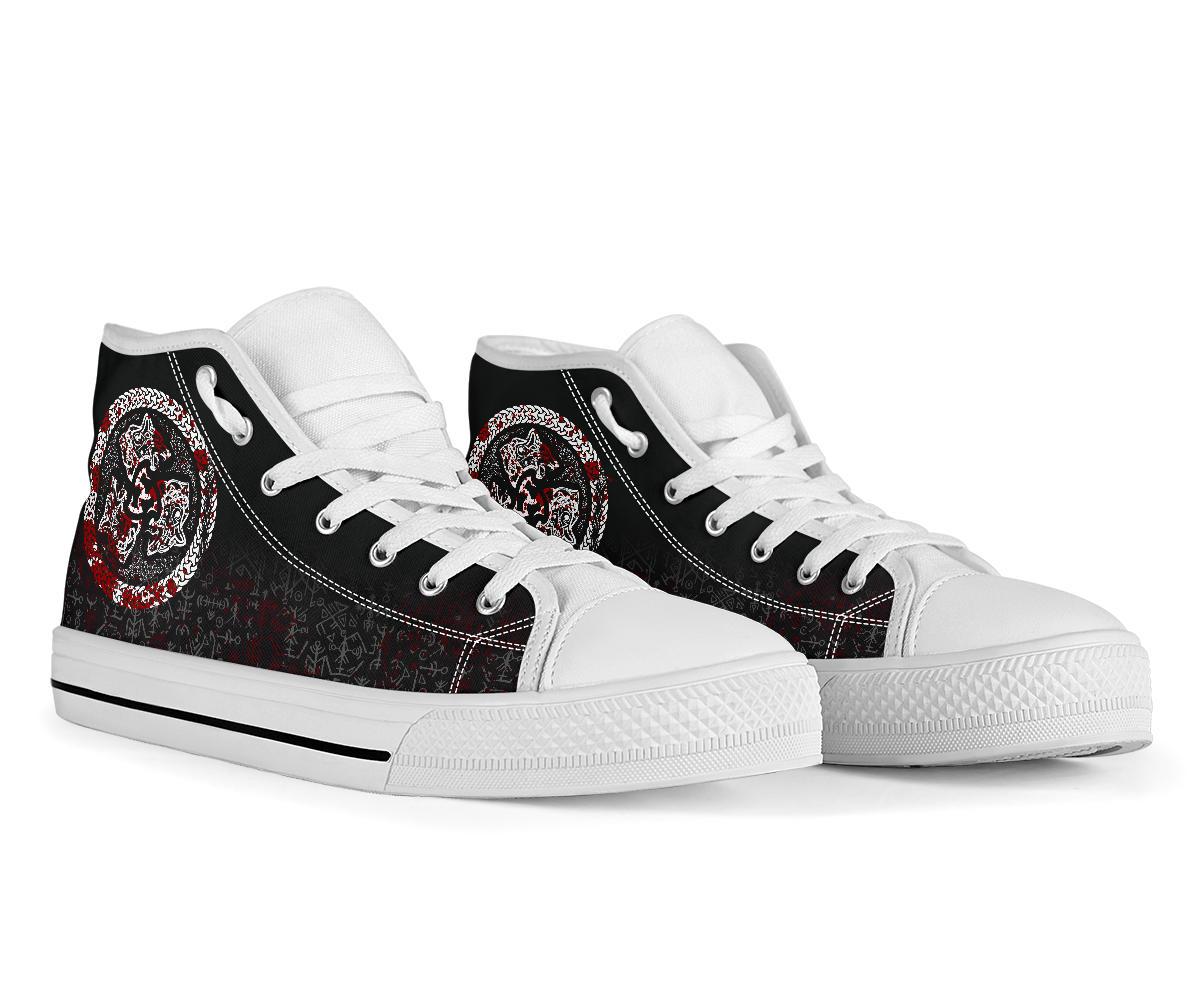 Viking High Top Shoes Fierce Blood Wolf Symbol Of A Viking Nordic RLT12