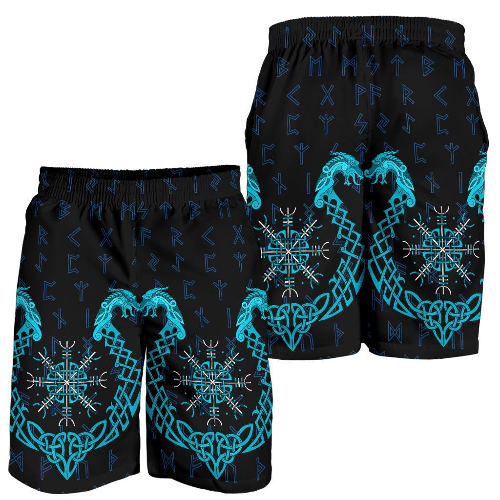 Viking Men's Shorts, Aegishjalmur Helm Of Awe Blue Edition RLT12